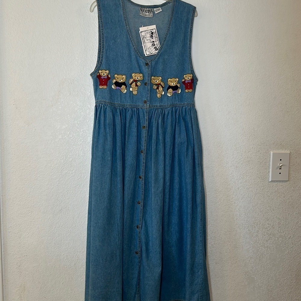 Vintage teddy bear jumper dress Way to Go Worldwide Clothing